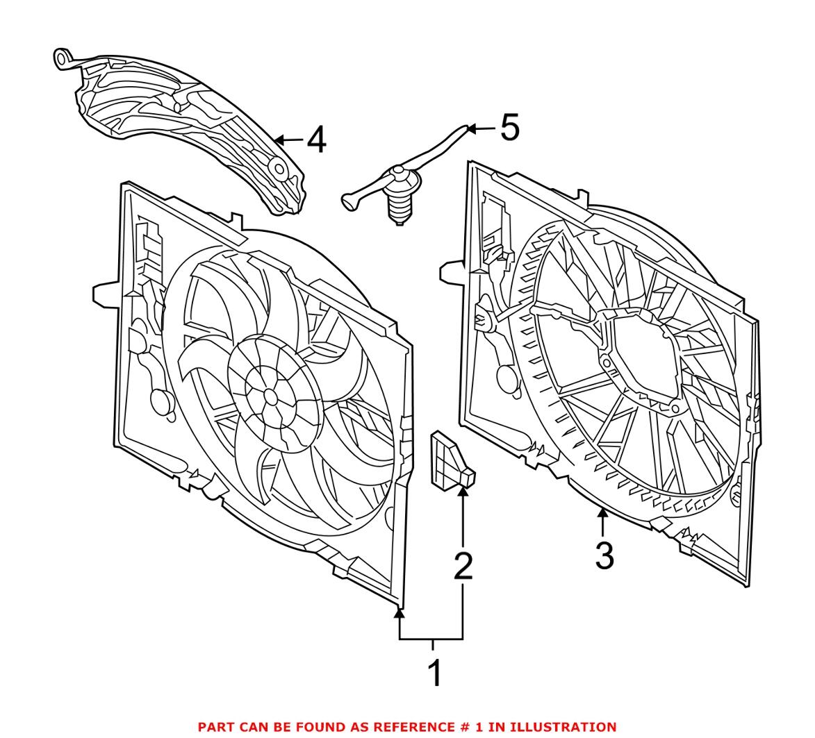 BMW Auxiliary Cooling Fan Assembly 17422282936